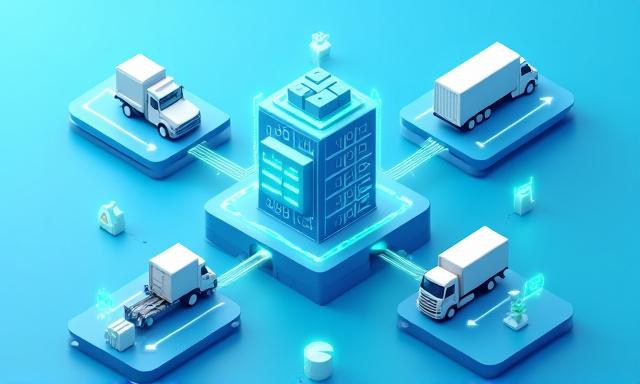 A diagram showing Shopify, an ERP, and a truck connected through a central hub.